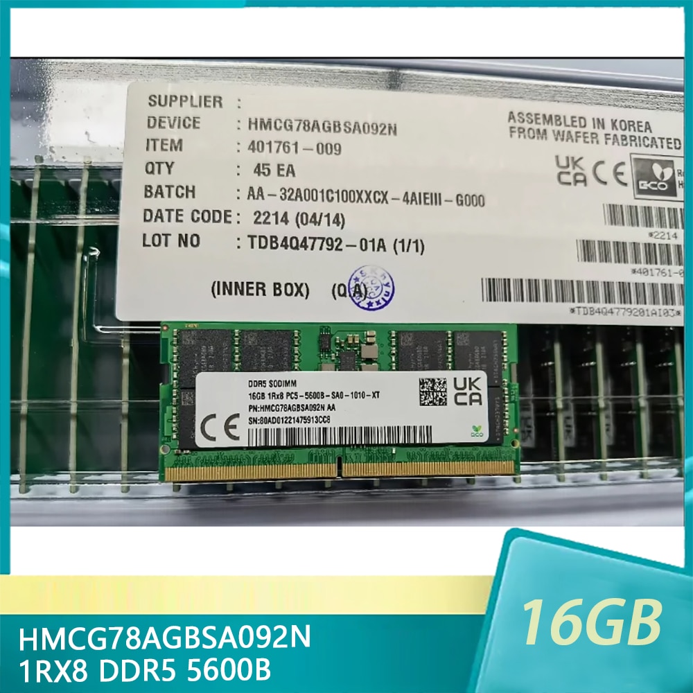 SK ̴н RAM Ʈ ޸, 16GB HMCG78AGBSA092N, 16G 1RX8 DDR5 5600B, 1 